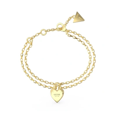 Afbeelding van GUESS Armband All You Need Is Love Mini Heart Lock Bracelet Yellow Gold Goudkleurig