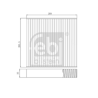 Afbeelding van FEBI BILSTEIN 174913 Interieurfilter Carbon filter 209 203,5 35 LAND ROVER: Defender Van, Discovery 5, Pickup