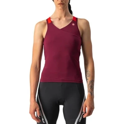 Afbeelding van Castelli Fietsshirt mouwloos Dames BORDEAUX Rood SOLARIS TOP RED XL
