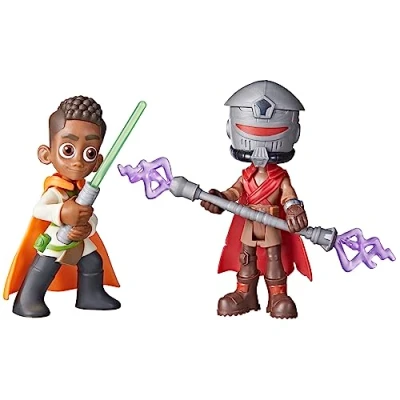 Afbeelding van Star Wars Young Jedi Adventures Pop Up Lightsaber Duel, Kai Brightstar &amp; Taborr Action figuren, 10,12 cm schaal Toys