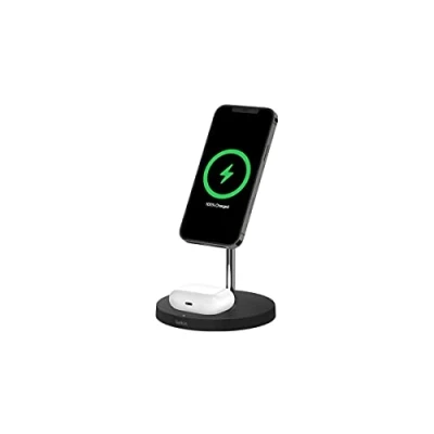 Image de Station de recharge sans fil Belkin avec MagSafe pour Apple AirPods et iPhone 12 Noir