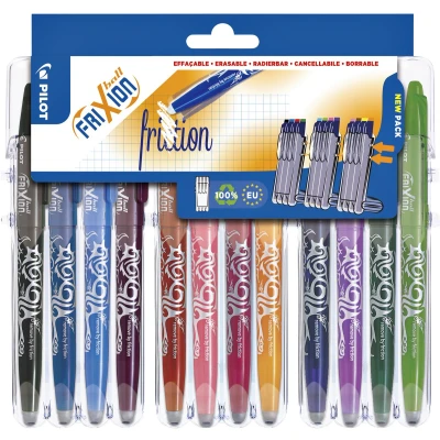 Afbeelding van Pilot Roller Frixion Ball Set 2 Go Blister Van 12 Stuks, Assorti Rollervulling