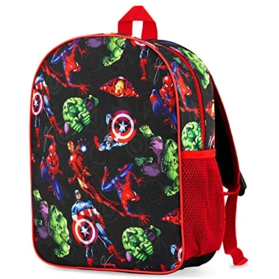 Afbeelding van Marvel rugzak voor kinderen, Spiderman Avengers Hulk, kleine jongens, kleuterschool, rugzakken cadeau terug naar school en Zwart/Multi