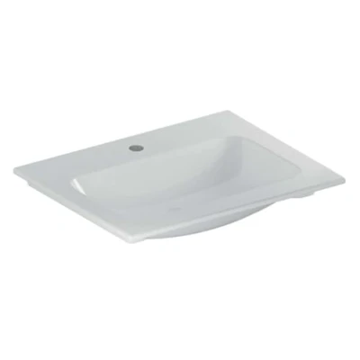 Afbeelding van Geberit Icon meubelwastafel 60x48x13cm 1 wasbak kraangat Midden zonder overloopgat Keramiek Wit glans