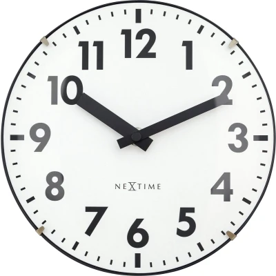 Afbeelding van Tafelklok Nextime Duomo Mini 20 cm wit gebolde glazen lens