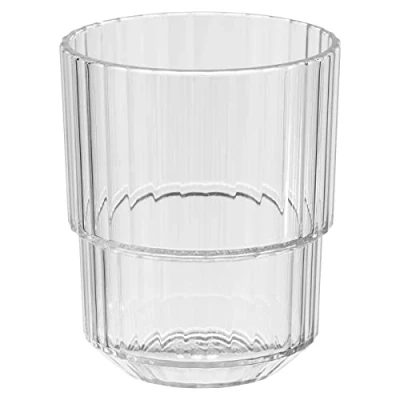 Afbeelding van APS Linea Drinkbeker van hoogwaardig kunststof Tritangglas, 0,15 liter, BPA vrij, stapelbaar, onbreekbaar, herbruikbaar en vaatwasmachinebestendig, 150 ml, transparant