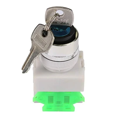 Afbeelding van Draaibare sleutelschakelaar, 220 V, 3 posities, draaischakelaar met sleutelslot 2 sleutels, montagegat 22 mm LAY37 20Y / 31