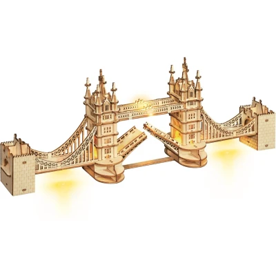Afbeelding van Robotime 3D Houten Puzzel Tower Bridge incl. verlichting Robotime, 36x7,5x11,1cm