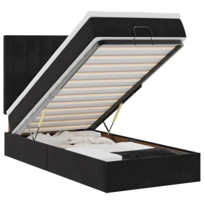 Afbeelding van vidaXL Bedframe met matrassen 80x200cm fluweel zwart