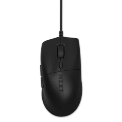 Afbeelding van NZXT Lift 2 Ergo Lichte en ergonomische bekabelde gamingmuis Lichtgewicht ontwerp van 61 g 8K pollingssnelheid optische schakelaar 26.000 dpi sensor 100% PTFE voeten Zwart