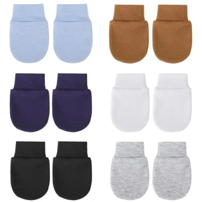 Afbeelding van DRESHOW Wanten voor baby&#039;s, pasgeborenen, handschoenen zuigelingen, gestreepte katoenen 0 6 maanden, sets baby mittens MT05 03, Eén maat