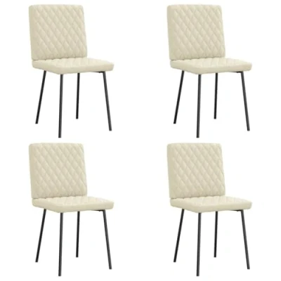 Afbeelding van vidaXL Eetkamerstoelen 4 st kunstleer crÃ¨mekleurig