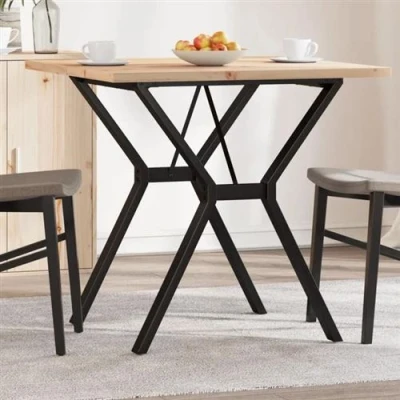 Afbeelding van vidaXL Eettafel Y frame 80x80x75,5 cm massief grenenhout en gietijzer