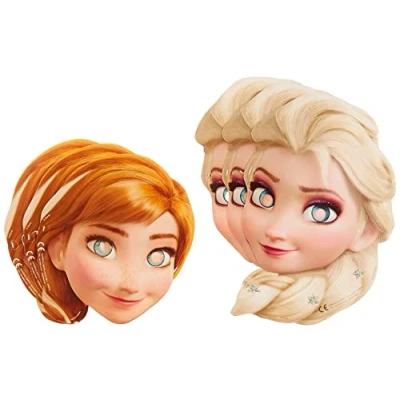 Afbeelding van Frozen Maskers Elsa en Anna 6 stuks
