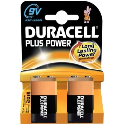 Afbeelding van Duracell Plus Power Alkaline batterijen, type 9 V, 2 stuks