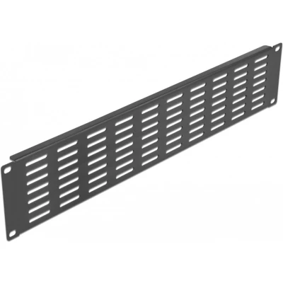 Afbeelding van 19 ″ netwerkkast paneel met ventilatie slots horizontaal 2U zwart