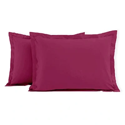 Afbeelding van Home Linge Passion Set van 2 kussenslopen, 100% katoen, 57 draden/cm², 50 x 70 cm, Oxford afwerking (plat piqué stuur) Baikal fuchsia