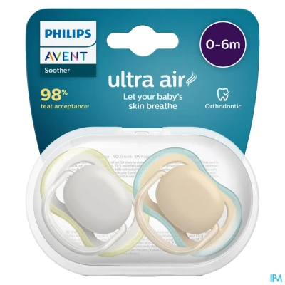 Image de Philips Avent Sucette +0m Air Vert Gris
