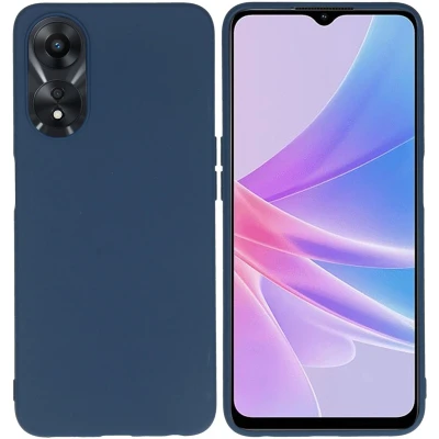 Afbeelding van iMoshion Hoesje Geschikt voor Oppo A78 Siliconen Color Backcover Donkerblauw