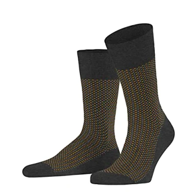 Afbeelding van Falke heren Uptown tie sokken in katoenblend met print de kleur Antraciet, maat: 43/44