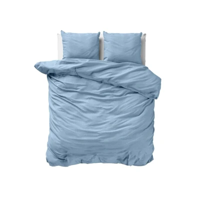 Afbeelding van Dekbedovertrek Mousseline katoen Percale Lits jumeaux (240x200/220 cm), Kleur: Blauw WitGroenTaupeGrijsRozeZand Dreamhouse