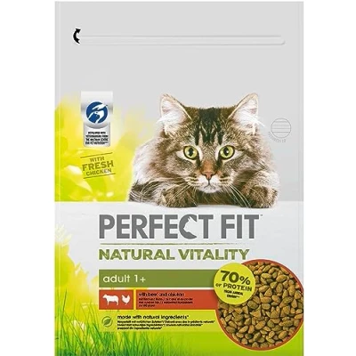 Afbeelding van 2,4kg Natural Vitality Adult 1+ Rund &amp; Kip Perfect Fit Kattenvoer