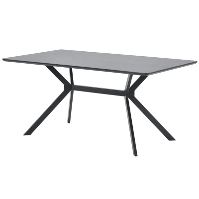 Afbeelding van Eettafel Bruno MDF Zwart Rechthoek 160x90 cm