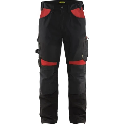 Afbeelding van Blaklader Werkbroek zonder spijkerzakken 1556 1860 Zwart/Rood C154