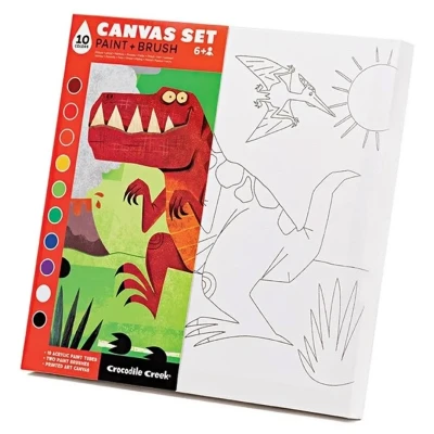 Afbeelding van Crocodile creek schilderen op canvas dinosaurus