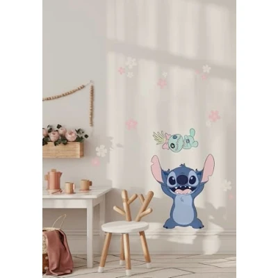 Image de Komar Sticker mural Disney Lilo and Stitch Lifesize Dimensions : 50 x 70 cm Décoration murale pour chambre d&#039;enfant Bleu, vert, rose