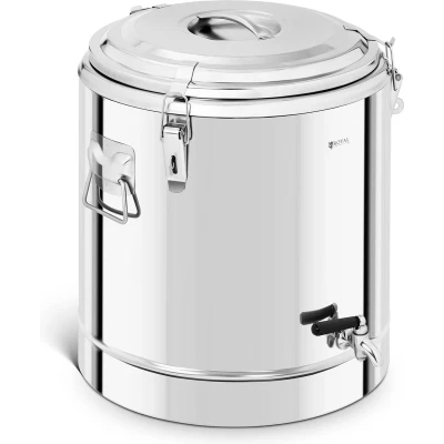 Afbeelding van Royal Catering Thermische transportcontainer van roestvrij staal 40 L met aftapkraan