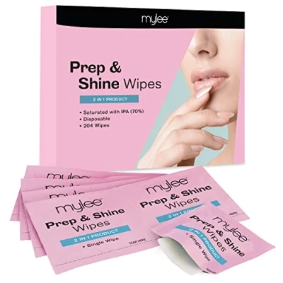 Afbeelding van Mylee Gellak Prep &amp; Shine Doekjes 200stuks, UV LED Gel Nagels Losweken Lak Plakkerige Restjes Remover, Reinigt Pre Manicure Pedicure en Verwijdert Plaklaag