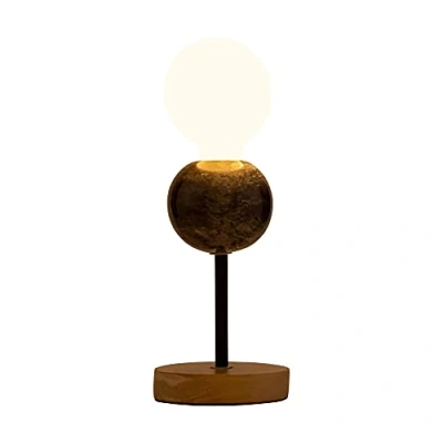 Afbeelding van Pauleen Marble Dream tafellamp met houten voet
