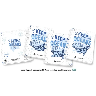 Afbeelding van Schrift Adoc Ocean Waste Plastics A5 144blz 90gr lijn 1 stuk 10 stuks