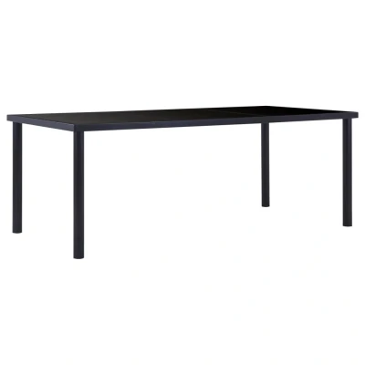 Afbeelding van Eettafel 200x100x75 cm gehard glas zwart