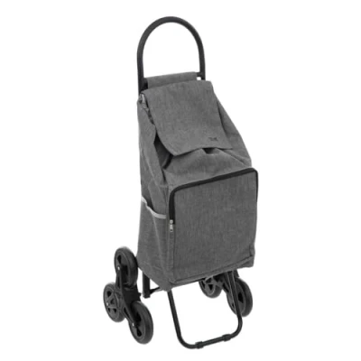 Afbeelding van 5Five Boodschappen trolley tas met trapwielen inhoud 40 liter grijs 43 x 36 99 cm
