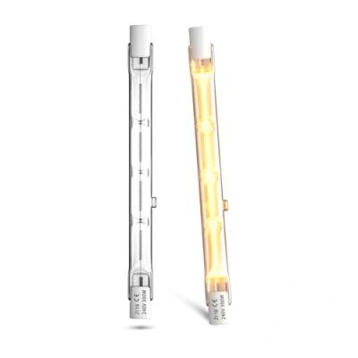 Afbeelding van CucuGo 300 W dimbaar R7s 118 mm halogeenlamp warm wit 2800 K lineaire potloodprojector 5900 lm AC220 240 V voor verlichting thuis, werk, veiligheid, staande lamp enz (2 stuks)