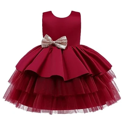 Afbeelding van Lito Angels Bruidsmeisjesjurk, ceremonie, bruiloft, doop, met haarband voor baby en kinderen, meisjes