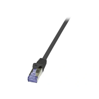 Image de LogiLink PrimeLine Cordon de raccordement RJ 45 (M) pour 20 m SFTP, PiMF CAT 6a moulé, sans halogène, crochet noir