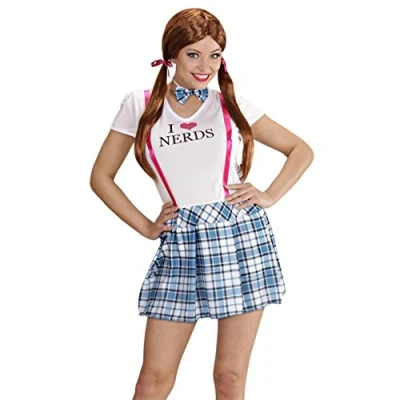 Afbeelding van Nerdy schoolmeisje kostuum dame Maatkeuze: Maat L