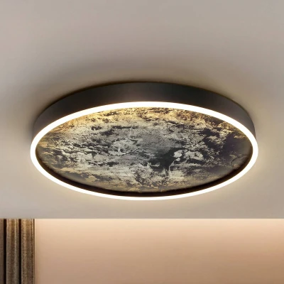 Afbeelding van LED plafondlamp Stone Ø 60 cm, CCT, zwart, metaal, acryl