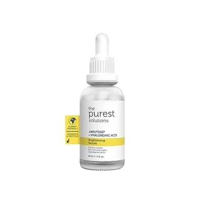 Afbeelding van The Purest Solutions verhelderend serum (arbutine 2% + hyaluronzuur) verwijdert oneffenheden in de teint en ondersteunt een stralende huid veganistisch dierproefvrij milieuvriendelijk (30 ml)