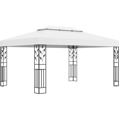 Afbeelding van Prieel met dubbel dak 3x4 m wit