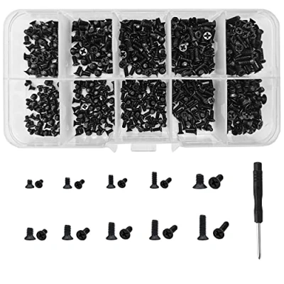 Afbeelding van WeqeYent 500 stuks M2 M2,5 M3 schroeven voor Dell, Samsung, IBM, HP, Sony, Toshiba, Gateway, Acer, Lenovo, kruiskopschroeven (zwart)