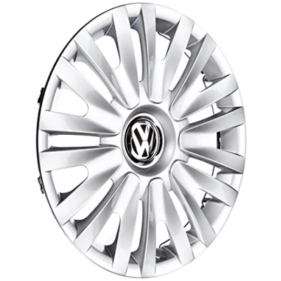 Afbeelding van Volkswagen 5K0071455 wieldoppen, glanzend zilver, 38,4 cm