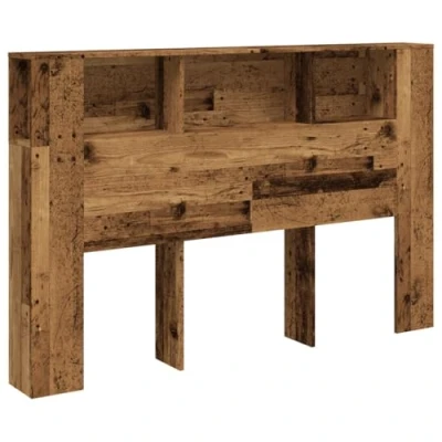 Afbeelding van vidaXL Hoofdbordkast 160x18,5x103,5 cm bewerkt hout oud houtkleurig