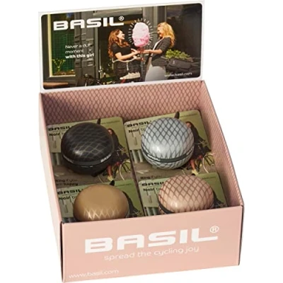 Afbeelding van Display met 4 Basil Noir Bell fietsbellen