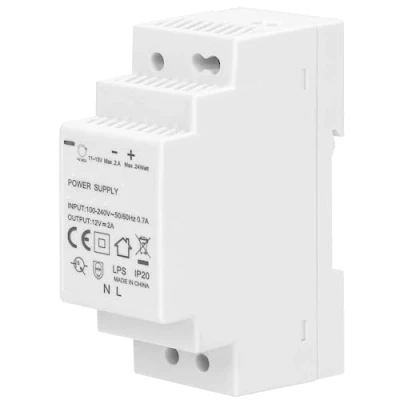 Afbeelding van Miratic Transformator voor DIN rail 12 V DC voeding op (2 A/24 W/2 modules)