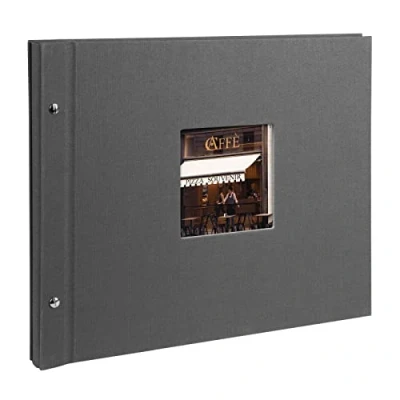 Afbeelding van GOLDBUCH GOL 28525 Schroefalbum BELLA VISTA donker grijs 39x31cm (zwarte bladen)