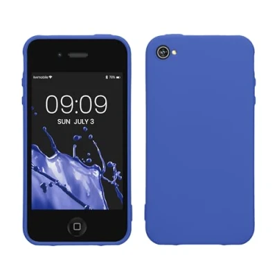 Afbeelding van kwmobile telefoonhoesje geschikt voor Apple iPhone 4 / 4S Hoesje smartphone Back cover in Baltisch blauw